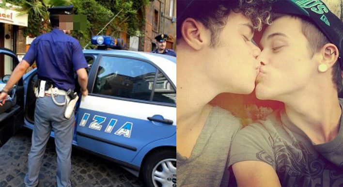 bacio gay polizia pavia omofobia M5S