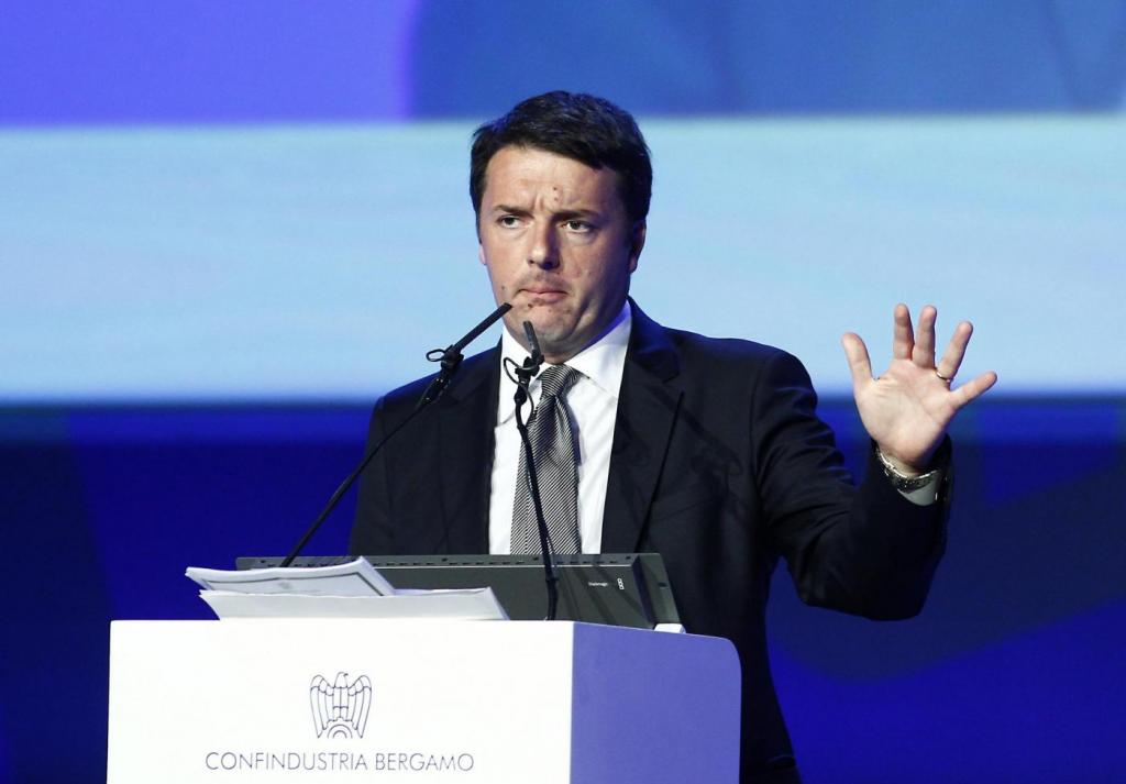 Matteo Renzi all' assemblea di Confindustria Bergamo