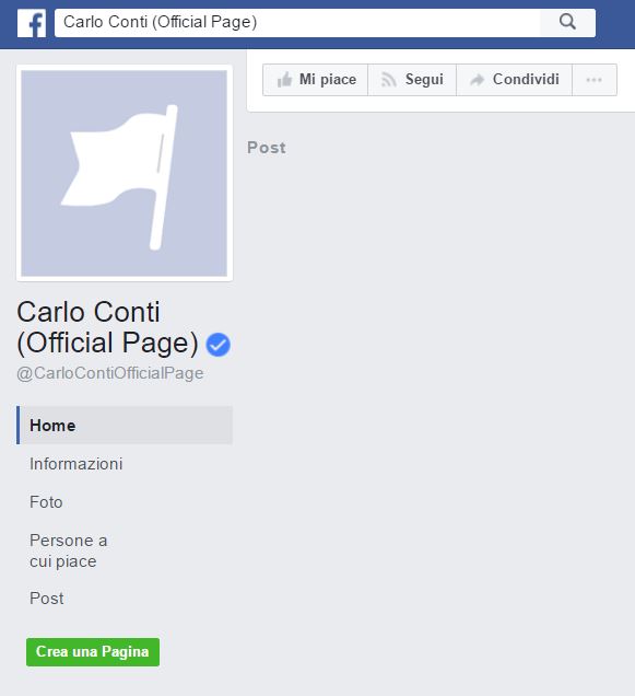 Carlo Conti pagina Facebook sospesa