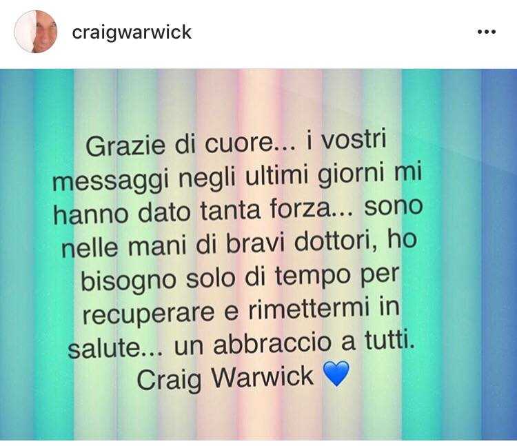 Craig Warwick mi ha bloccato su Instagram dopo aver ...