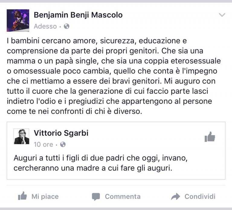 Benjamin Mascolo Omofobia