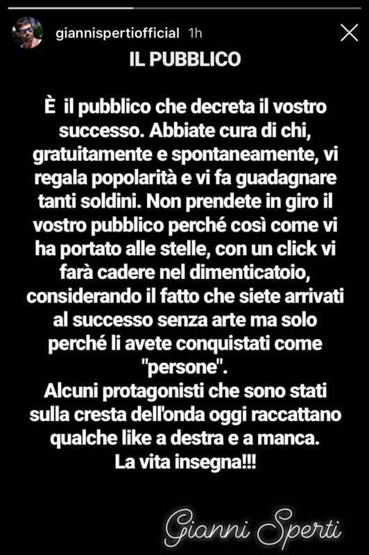 Gianni Sperti Instagram