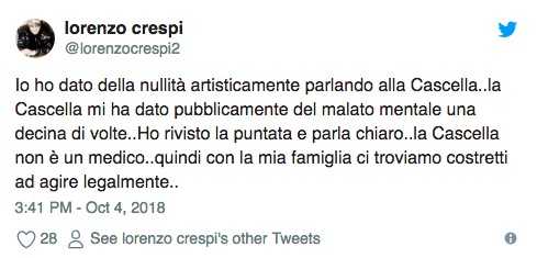 Lorenzo Crespi Denuncia