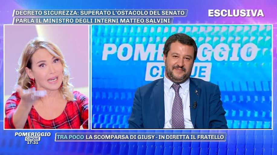 Matteo Salvini Pomeriggio Cinque Barbara d'Urso (1)