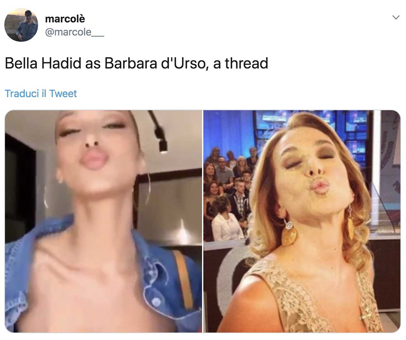 Bella Hadid e Barbara d'Urso 2019-07-03 alle 17.34.51